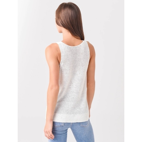 ATM Linen Rope Open-knit Tank Top In Chalk Size M - Picture 4 of 14